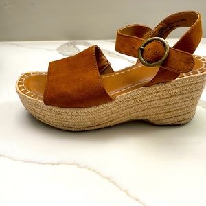 Target Cognac faux leather sandals with platform
